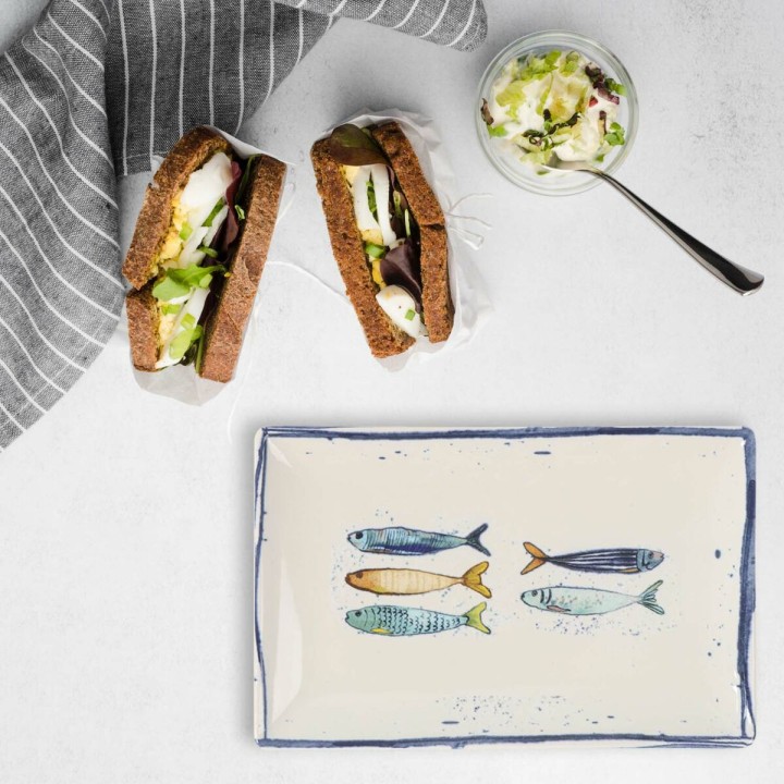 Plat à Gratin La Mediterránea Peixe Rectangulaire Poissons 25,3 x 15 x 2 cm (18 Unités)